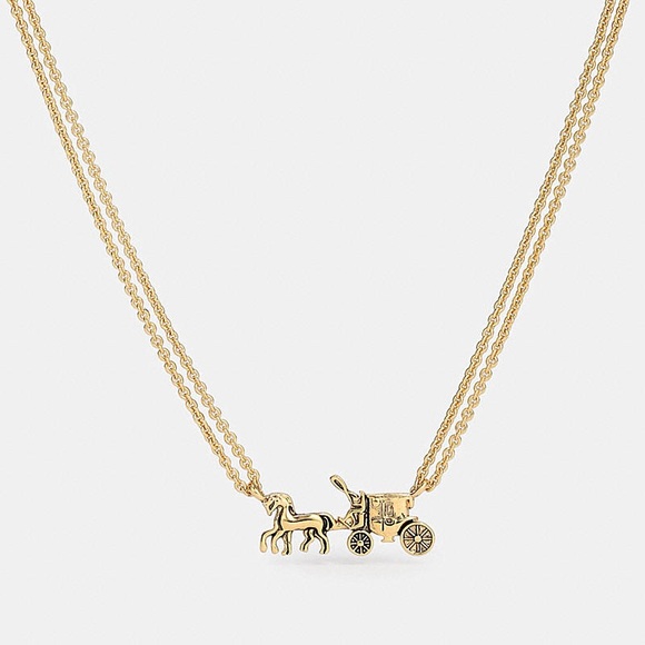Coach Jewelry - Coach Horse and Carriage Double Chain Necklace
